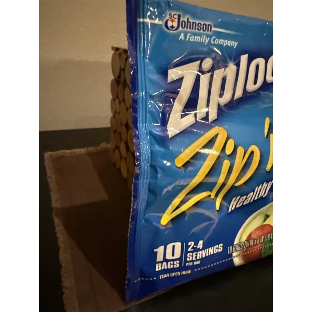 Ziploc Zip 'n Steam Cooking Bags‎ Medium 10 Bags 2-4 Servings Per Bag NEW Sealed